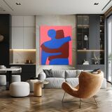 Figurative painting "can i hold you" contrast version 100x81 signed Bodasca