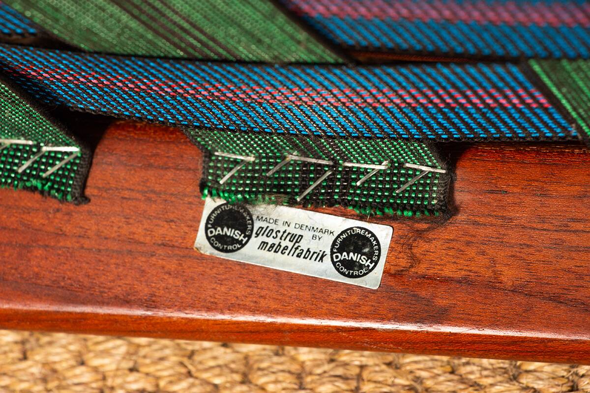 Pair of Danish armchairs in solid teak and fabric, Svend Aage Eriksen 1960.