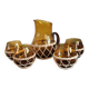 Amber glass and wicker lemonade service
