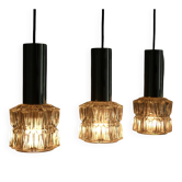 Triple pendant light in 60s style, cascade lamp, space age
