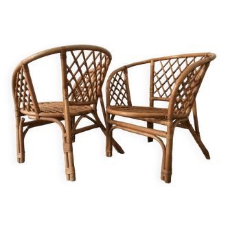 Rattan armchairs