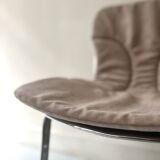 Cidue chair in chrome and short velvet, Willy Rizzo design 1970