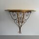 Mid-century floating wall console in wrought iron, 1950, Italy