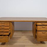 Art Deco Oak Freestanding Desk by Gunnar Ericsson for Facit AB Buromöbel