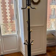 Golden metal coat rack with 14 hooks - 1970s