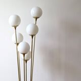 Italian Floor Lamp In Brass, Carrara and Opaline