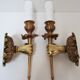 Pair of hand sconces bronze vintage brass