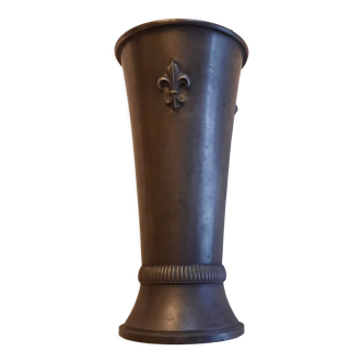 Tin fleur-de-lys vase