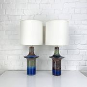 Pair of Einar Johansen ceramic table lamps, Soholm, Denmark, 1960s, Space Age