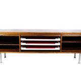 Sideboard Made In Rosewood With Shelves & Drawers From 1960s