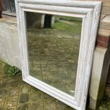 Large white patinated mirror