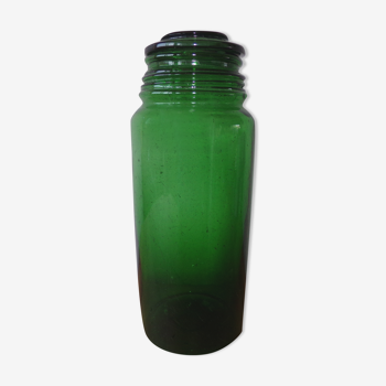 Antique green glass jar