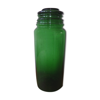 Antique green glass jar