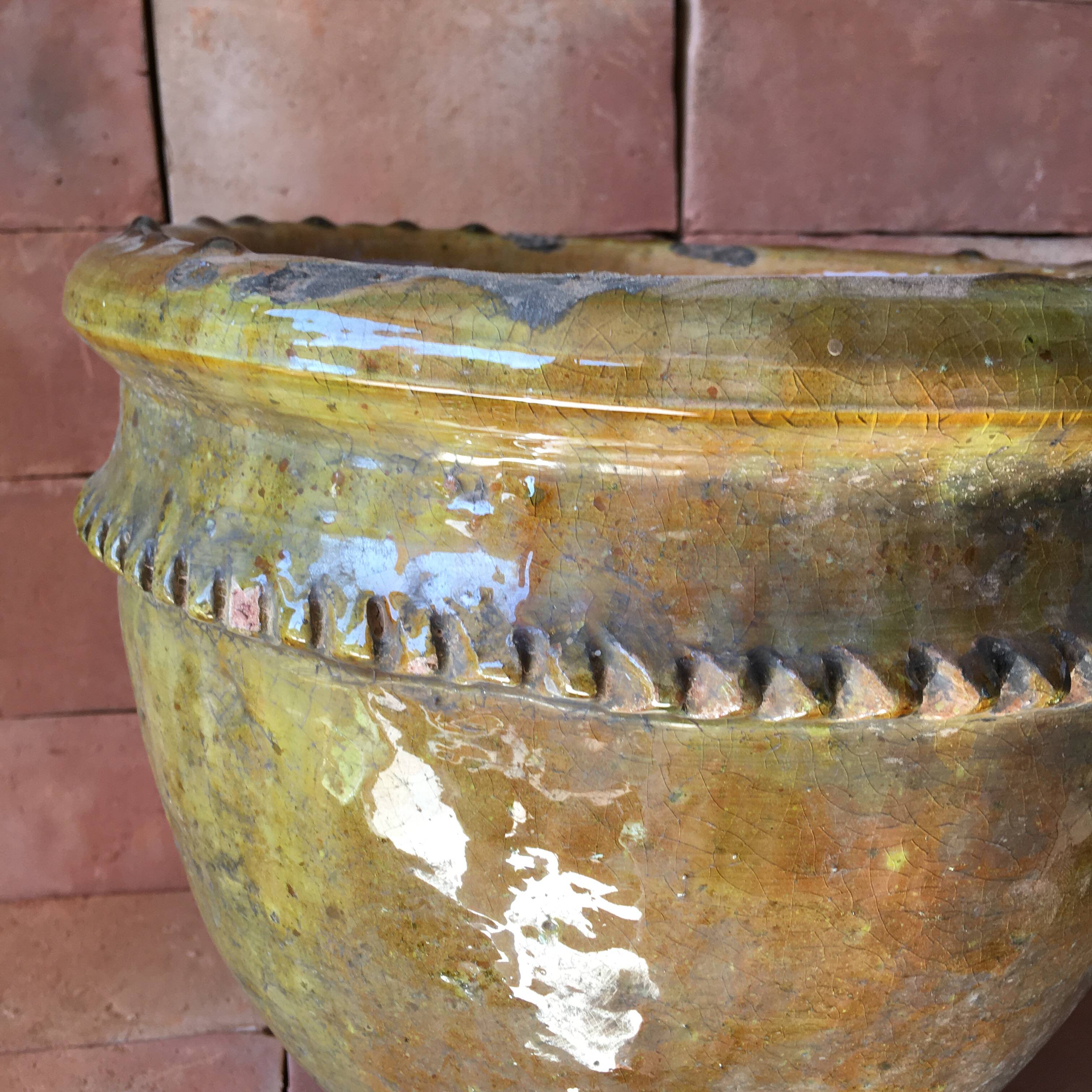TAMEGROUTE POTTERY GLAZED CACHE POT