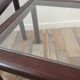 Series of 3 wooden and glass tables from the 70s