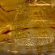 Trio of 3 glass chandelier suspensions GDR 1970 Veb Narva
