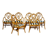 Vintage bamboo chairs, 1970s, set of 6