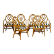 Vintage bamboo chairs, 1970s, set of 6
