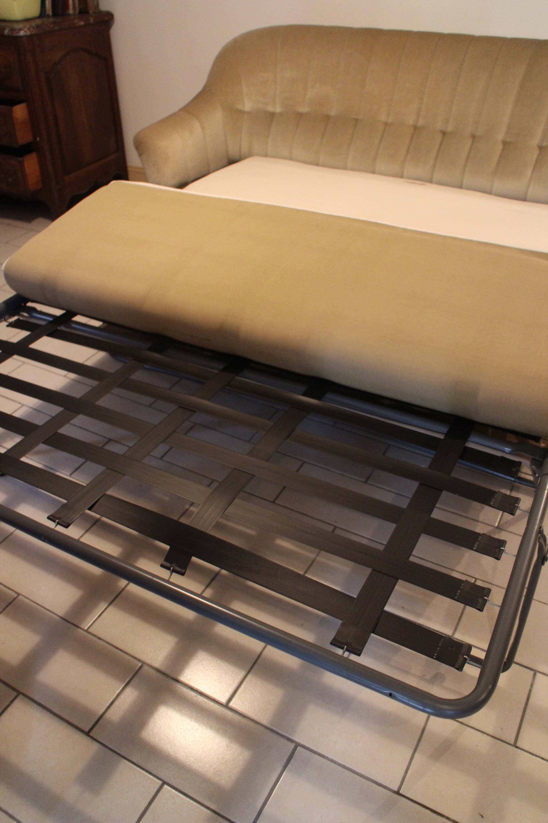 canapé convertible Himolla vintage en velours
