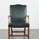 Old English cowhide and wooden Gainsborough side/desk chair