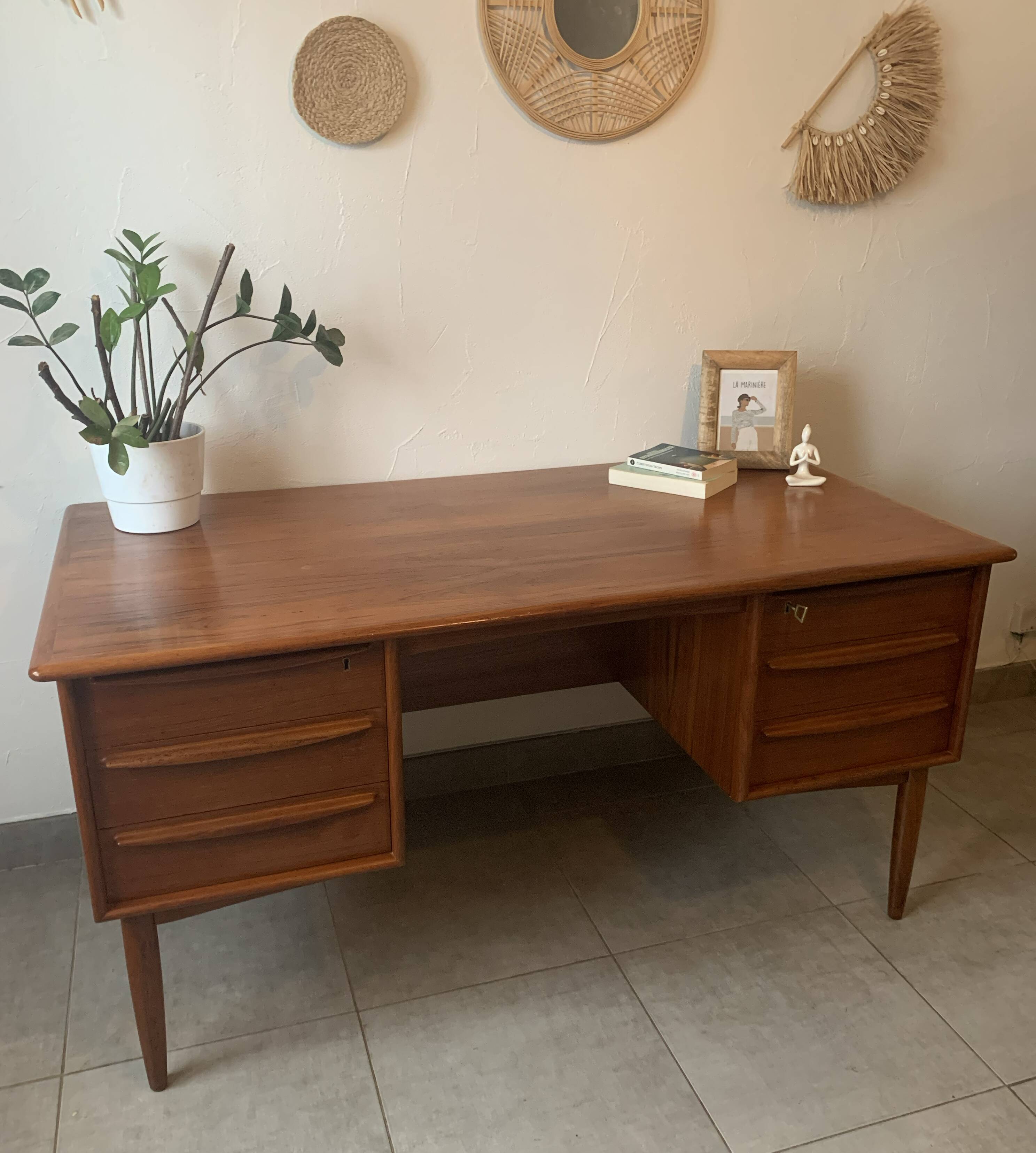 Danish Falster Teak Desk by Svend Madsen, 1960s