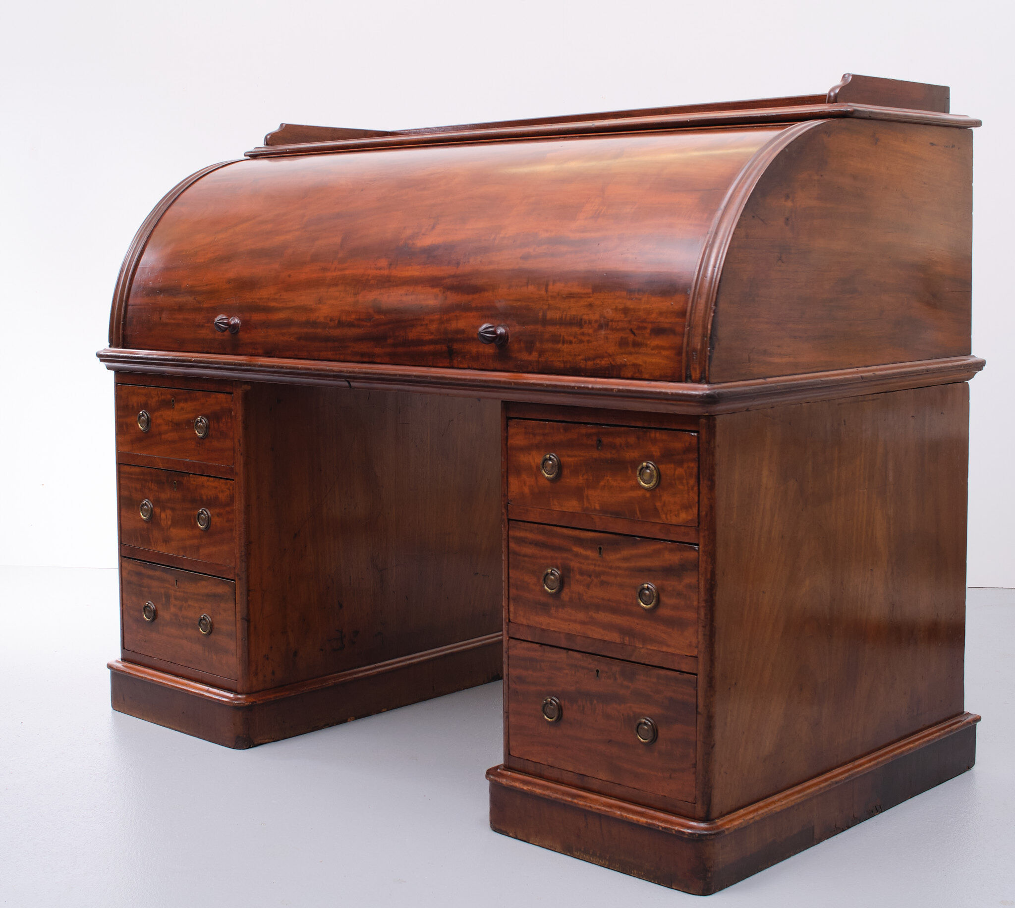 Antique Hobbs & Co. English Roll Top Cylinder Desk