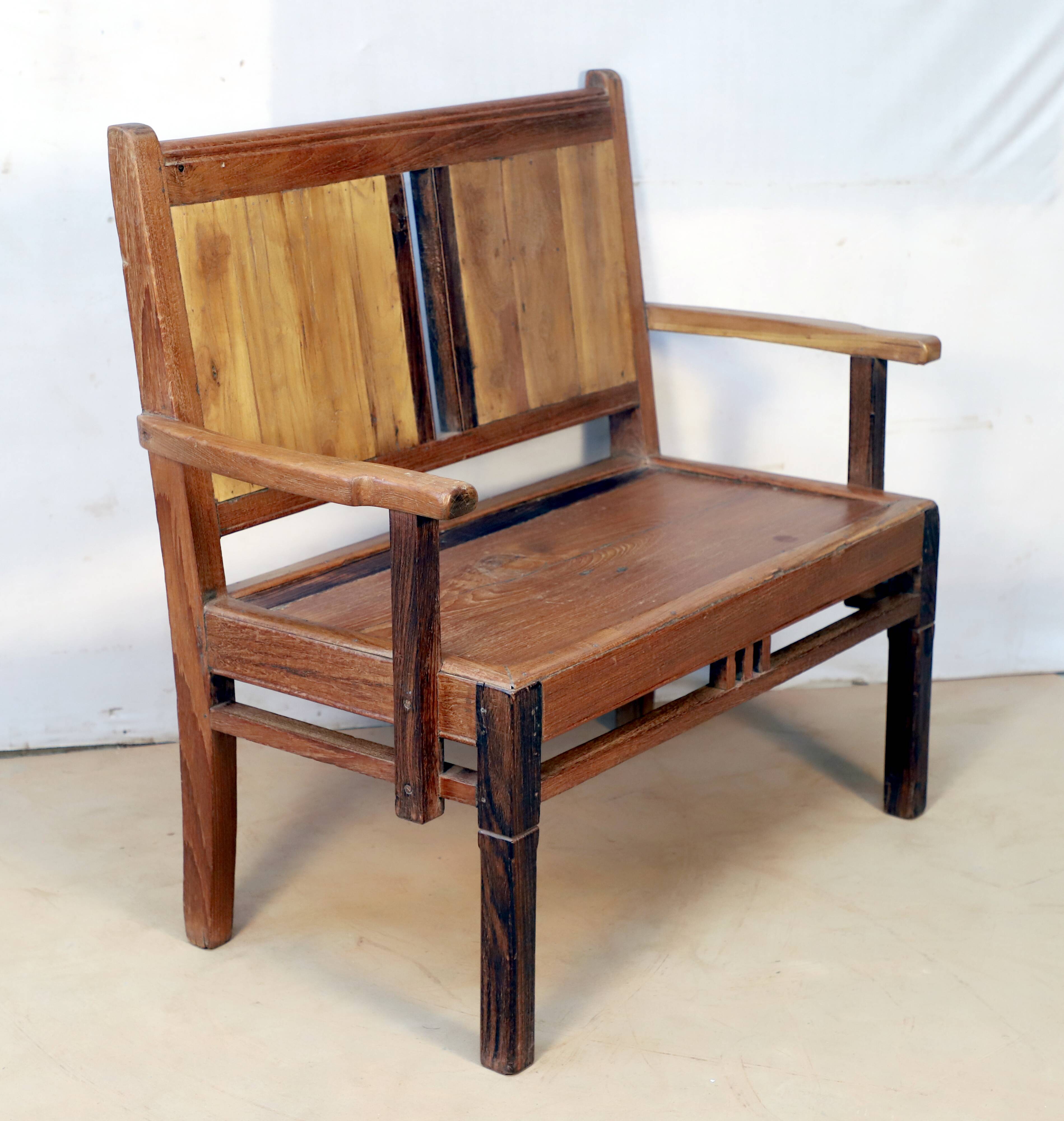 2-seater Burmese teak bench