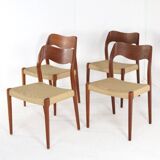 Lot de 4 chaises Niels O Möller modèle 71