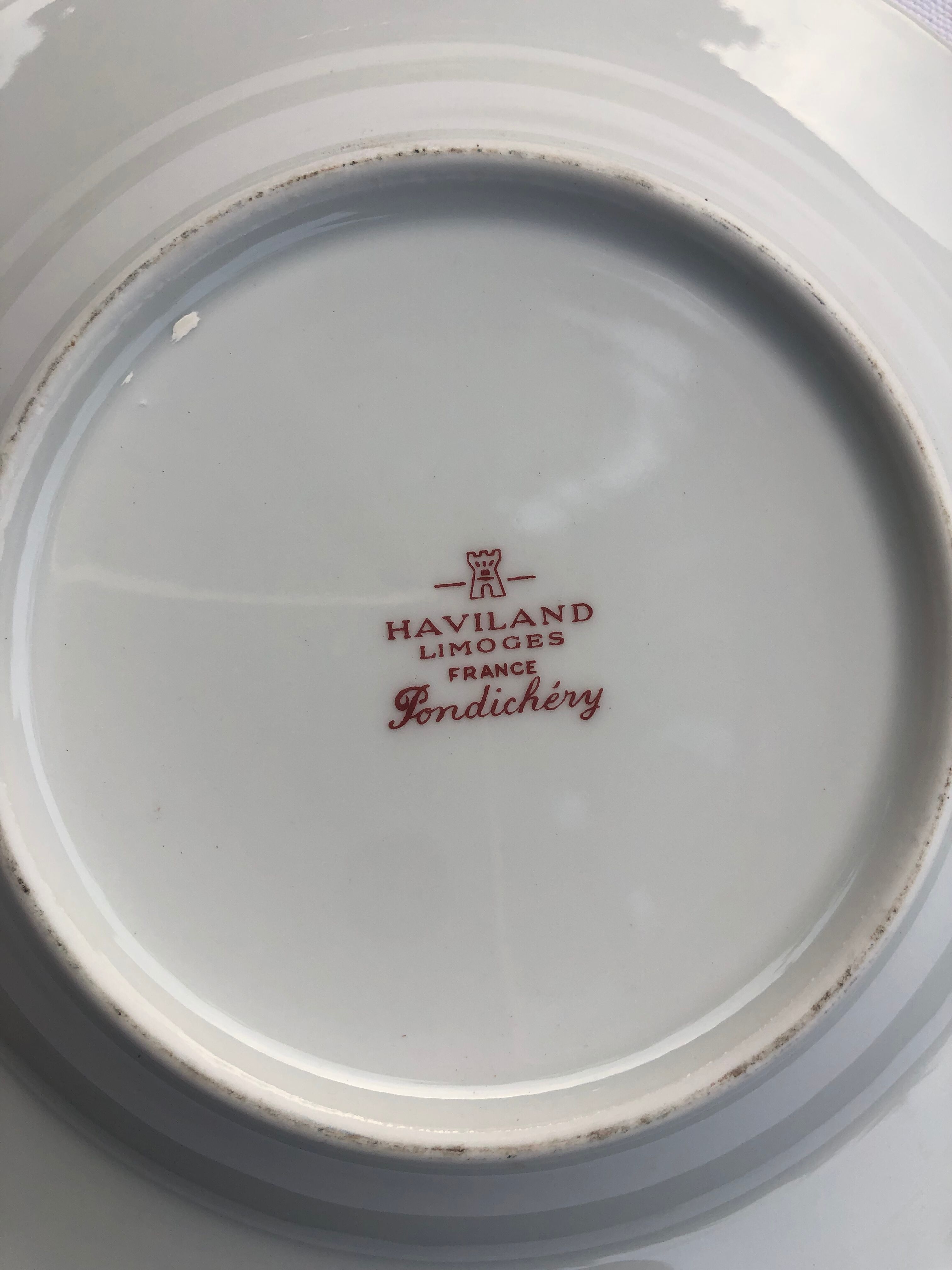 Set of 12 hollow plates haviland pondichery