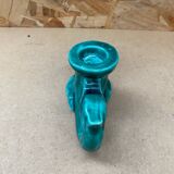Antique vintage green ceramic candle holder