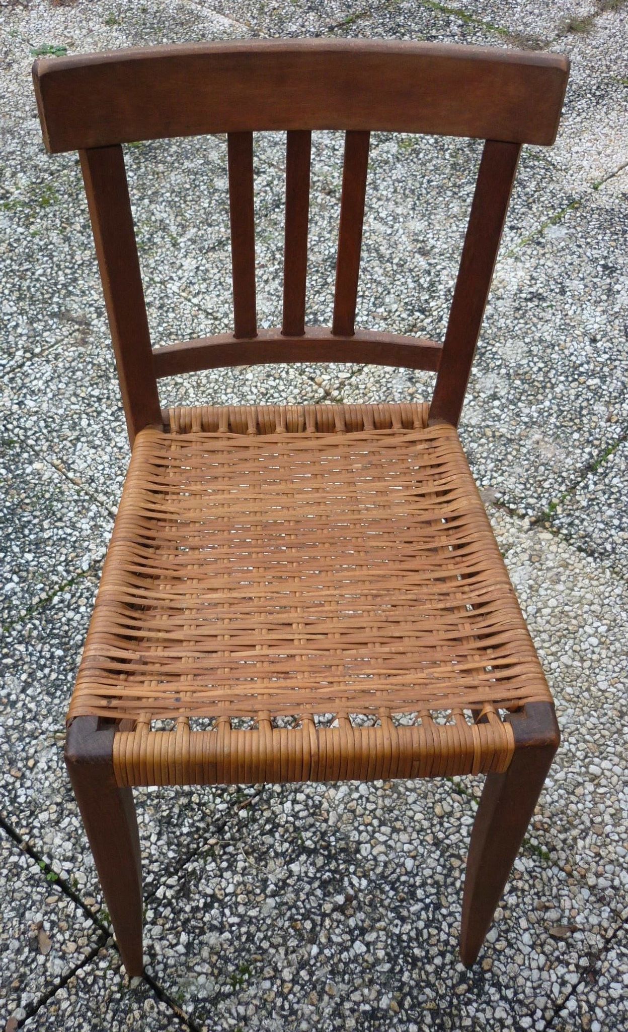 Renovated wicker-seated bistro chair