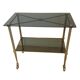 70s Furniture Glass and Brass Trolley on Wheels