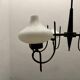 Italian Bronze Opaline Glass Chandelier 1950’s