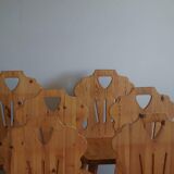 Set of 6 pine chairs