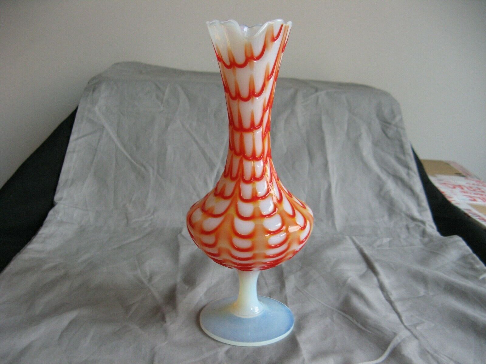 Crystal or opaline foot pitcher murano opalescent glass fair