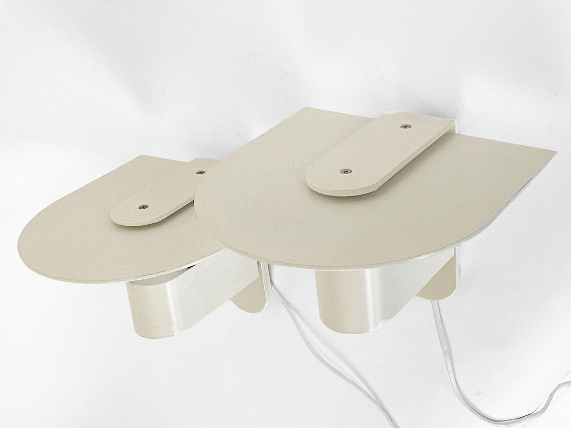 Pair of white wall lights/sconces from Lyskaer. Denmark 1980s