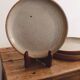 Set of 3 antique glazed stoneware plates.