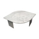 Coffee table in white Carrara marble with grey veins in the shape of an eye, circa 1970