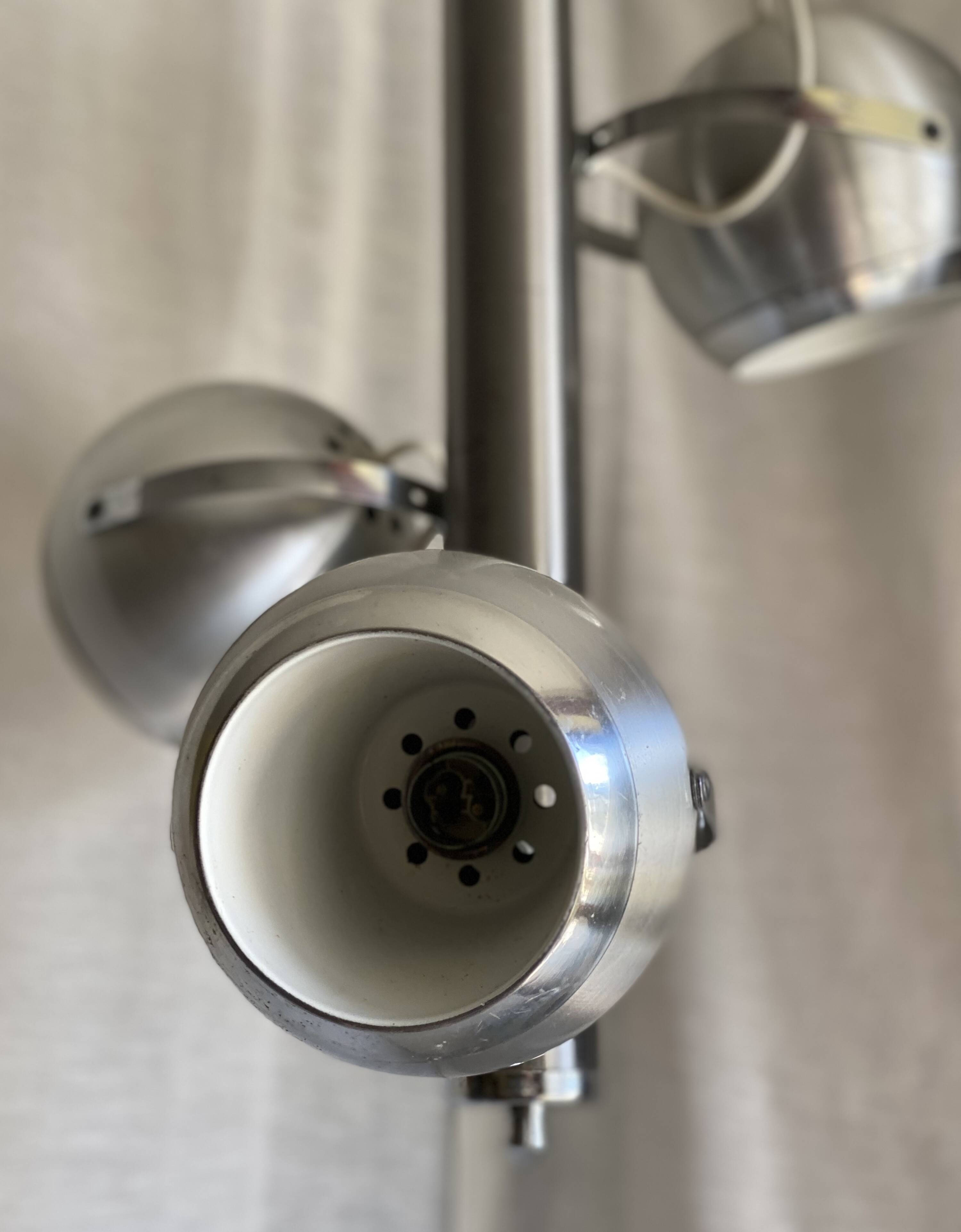 Chrome metal eye ball lustre Space Age
