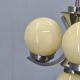 Art Deco Chrome and Opaline Glass Chandelier, 1930s