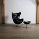 "Egg" armchair with ottoman, designed by Arne Jacobsen for Fritz Hansen, Denmark, 1963