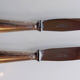 Box of 12 table knives and 12 Christofle dessert knives