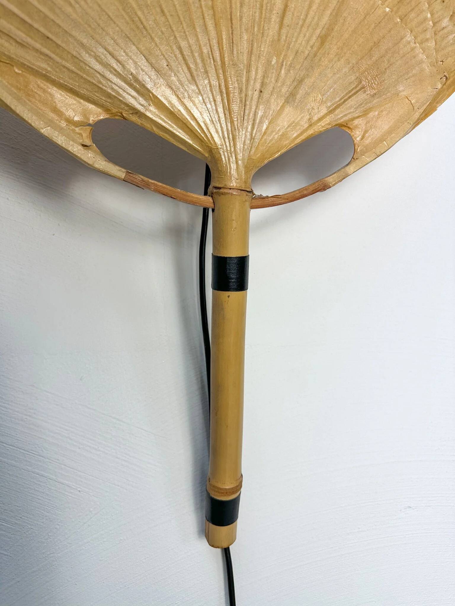 1970s Vintage Ingo Maurer for M-Design Uchiwa III Bamboo Wall Light