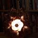 Sconce metal golden leaves 70s