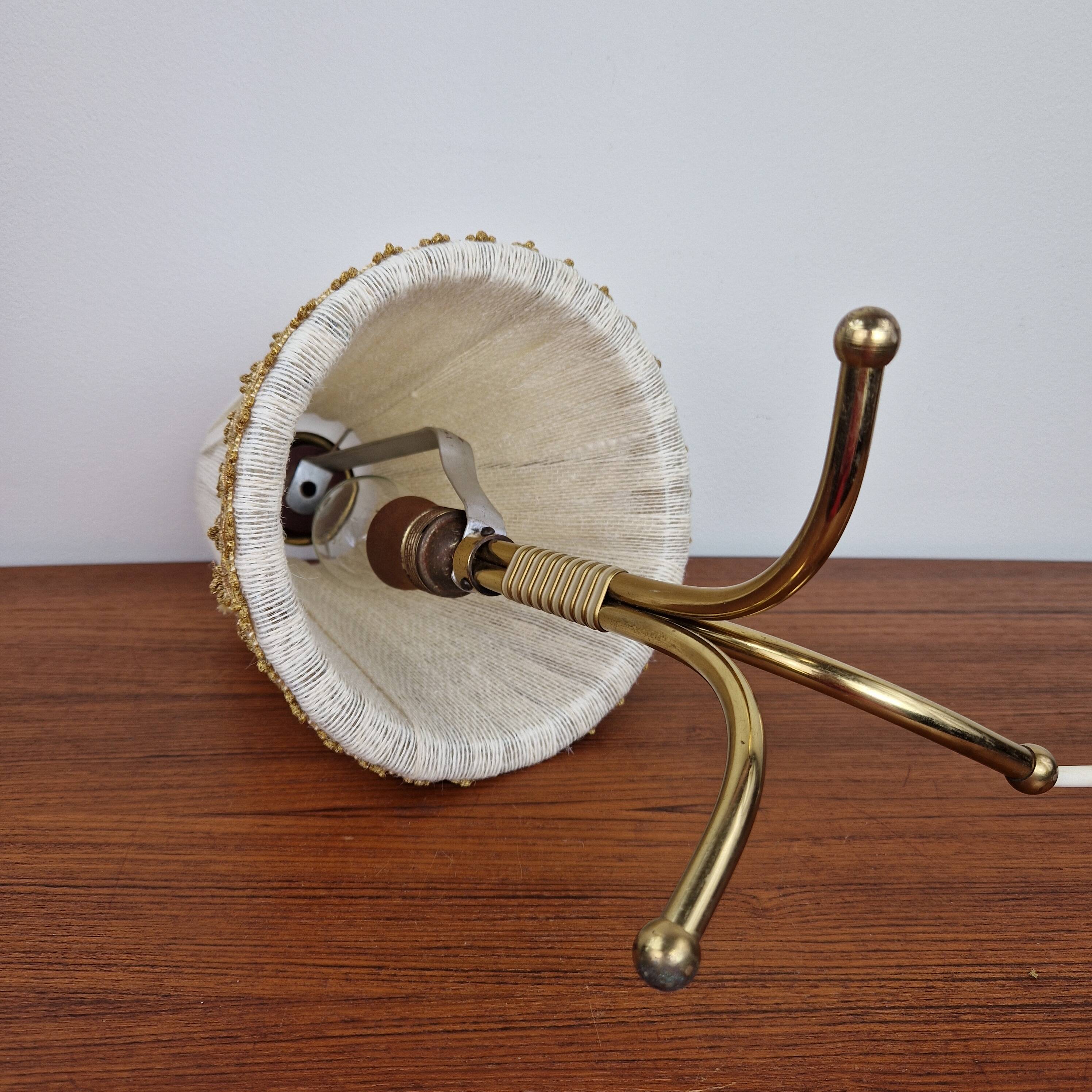 Rockabilly Brass Tripod Table Lamp, 1950s