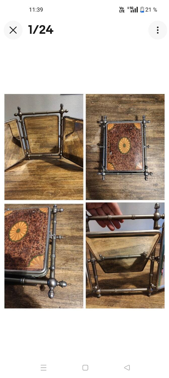 Miroir triptyque 1900 biseauté Barbier