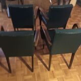 4 fauteuils bridge skai vert