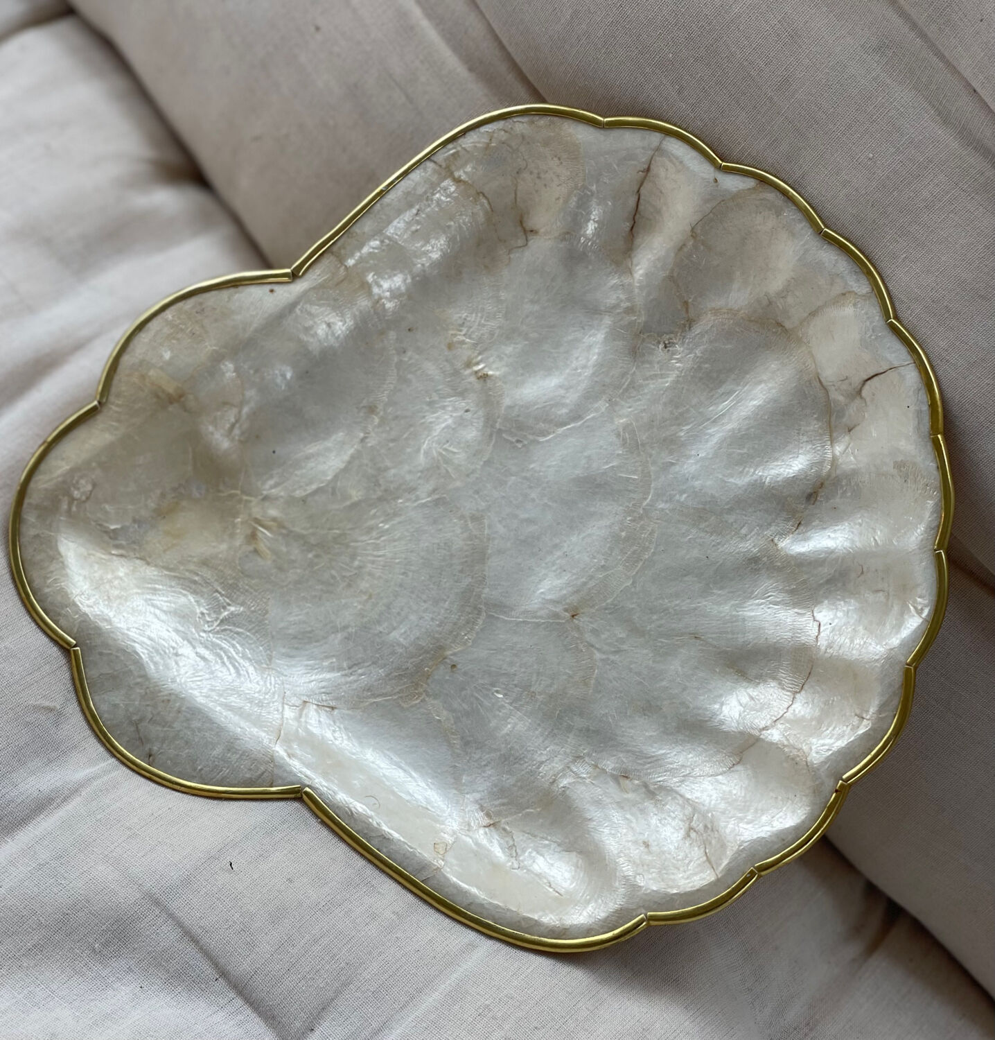 Vide poche coquille nacre et laiton