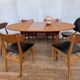 Round table in teak with vintage butterfly extension from the 1960s