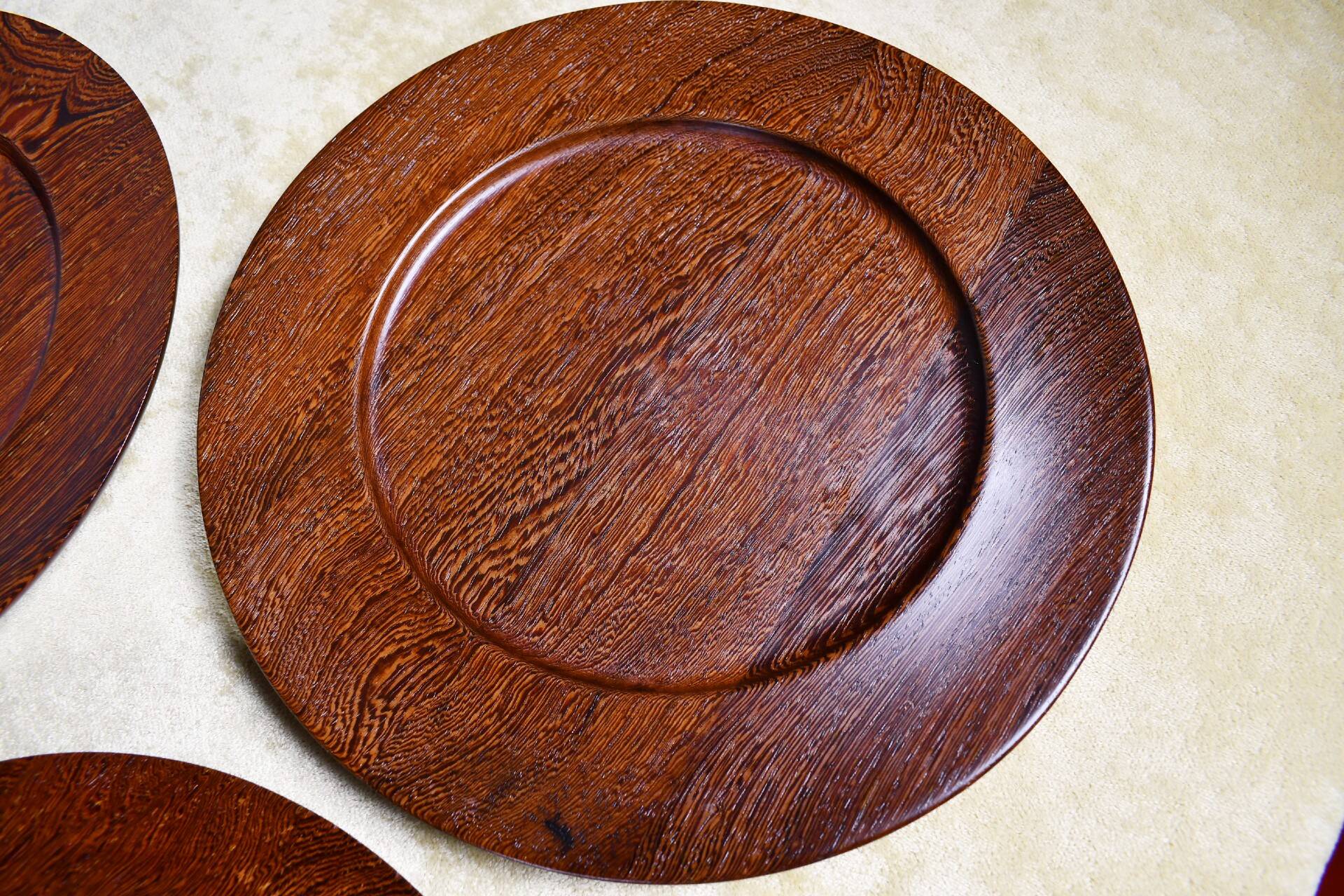 Solid Wengé cover plates by Hans Ehrenreich, Denmark. 1960s